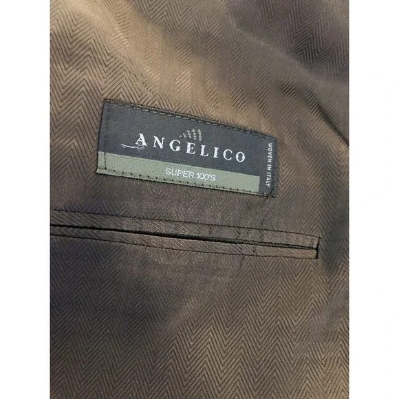 Joseph Abboud Suit 48R Blue Two Piece Pants 42 Angelico Super 100s Career USA - Picture 9 of 16